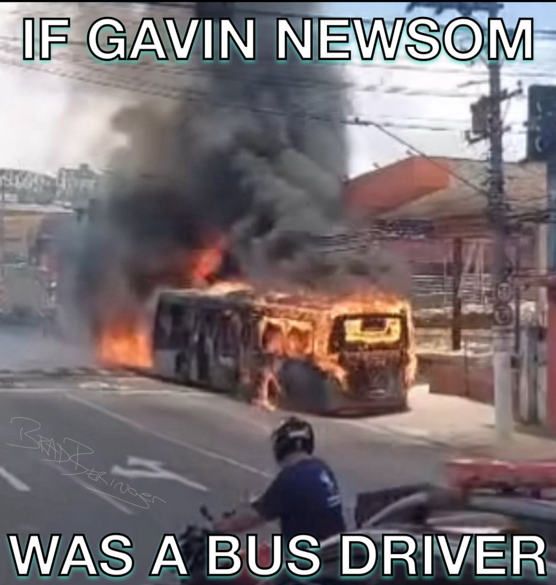 BradBeringer's tweet photo. @GavinNewsom @YoungDemsNV TF you in Neveda. Your state is literally burning. 

Clown. You ruin everything you touch. https://t.co/Td7N1X4Qkn