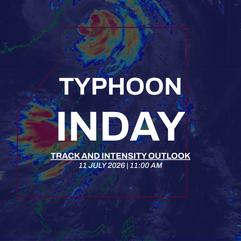 NDRRMC_OpCen's tweet photo. TROPICAL CYCLONE BULLETIN NR. 15
Typhoon INDAY (BAVI)
Issued at 11:00 AM, 11 July 2026
Valid for broadcast until the next bulletin at 5:00 PM today.

“INDAY” HAS EXITED THE PHILIPPINE AREA OF RESPONSIBILITY.

* The center of Typhoon INDAY was estimated based on all available data at 590 km North Northeast of Itbayat, Batanes (OUTSIDE PAR). It is moving North northwestward at 20 km/h near the center, gustiness of up to 140 km/h near the center, gustiness of up to 170 km/h, and central pressure of 950 hPa.
* It must be emphasized that heavy rainfall and severe winds may still be experienced in localities outside the forecast confidence cone.
* Refer to “Other Hazards affecting Land Areas” for more details.
* Furthermore, the track may still shift within the limit of the forecast confidence cone.
* INDAY has exited the Philippine Area of Responsibility (PAR) at 08:20 AM today.
* It will continue moving generally northwestward towards the East China Sea and expected to make landfall over the eastern coast of mainland China tonight or tomorrow (12 July) morning.
* INDAY is forecast to remain as a typhoon within the next 12 hours before weakening into a severe tropical storm after moving further inland over mainland China.

TROPICAL CYCLONE WIND SIGNALS (TCWS) IN EFFECT

TCWS SIGNAL No. 1

LUZON

- Batanes

Source: DOST-PAGASA

#NDRRMC
#BawatSegundoMahalaga
#IndayPH