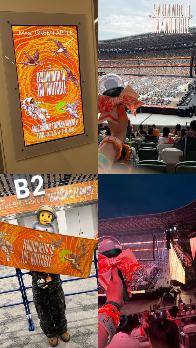 npohappymam07's tweet photo. けして良い席だったとは
言えなかったのですが、

次男が32回もの落選を経て勝ち取った
チケットだったのと
娘もいて家族で初めての東京だったので
めちゃくちゃ楽しんできました。

ミセスに関わる全ての皆さんから
たくさん元気をもらったので
また仕事も活動も頑張ります🍏

#ゼンジン未到とイミュータブル
#国立競技場ファイナル
#MrsGREENAPPLE