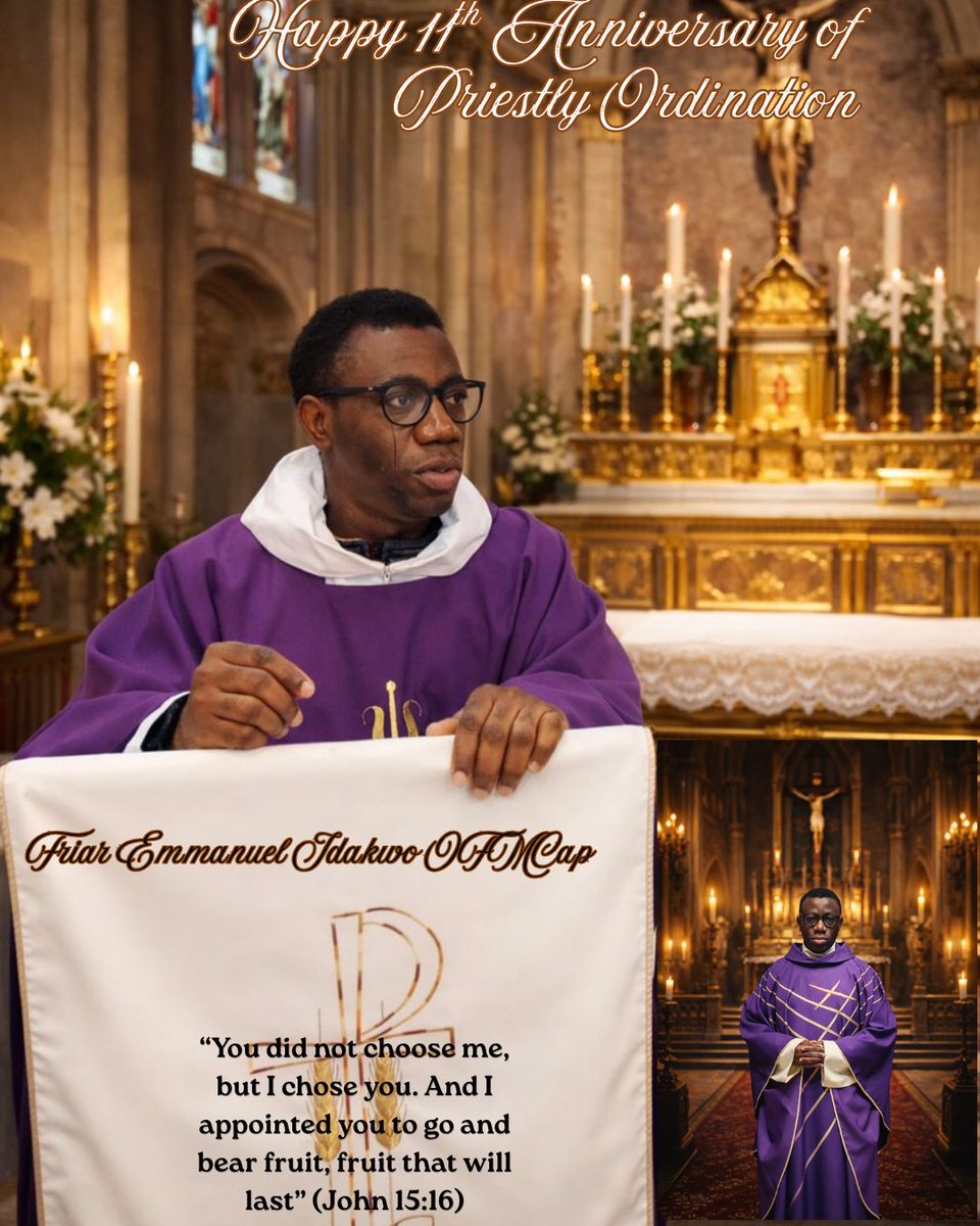 FriarEmma1's tweet photo. "Not to us, O Lord, not to us, but to your name give glory, for the sake of your steadfast love and your faithfulness." (Ps. 115:1)

Pray for me as I celebrate 11th Anniversary of Priestly Ordination! https://t.co/kCRbiKf3fK