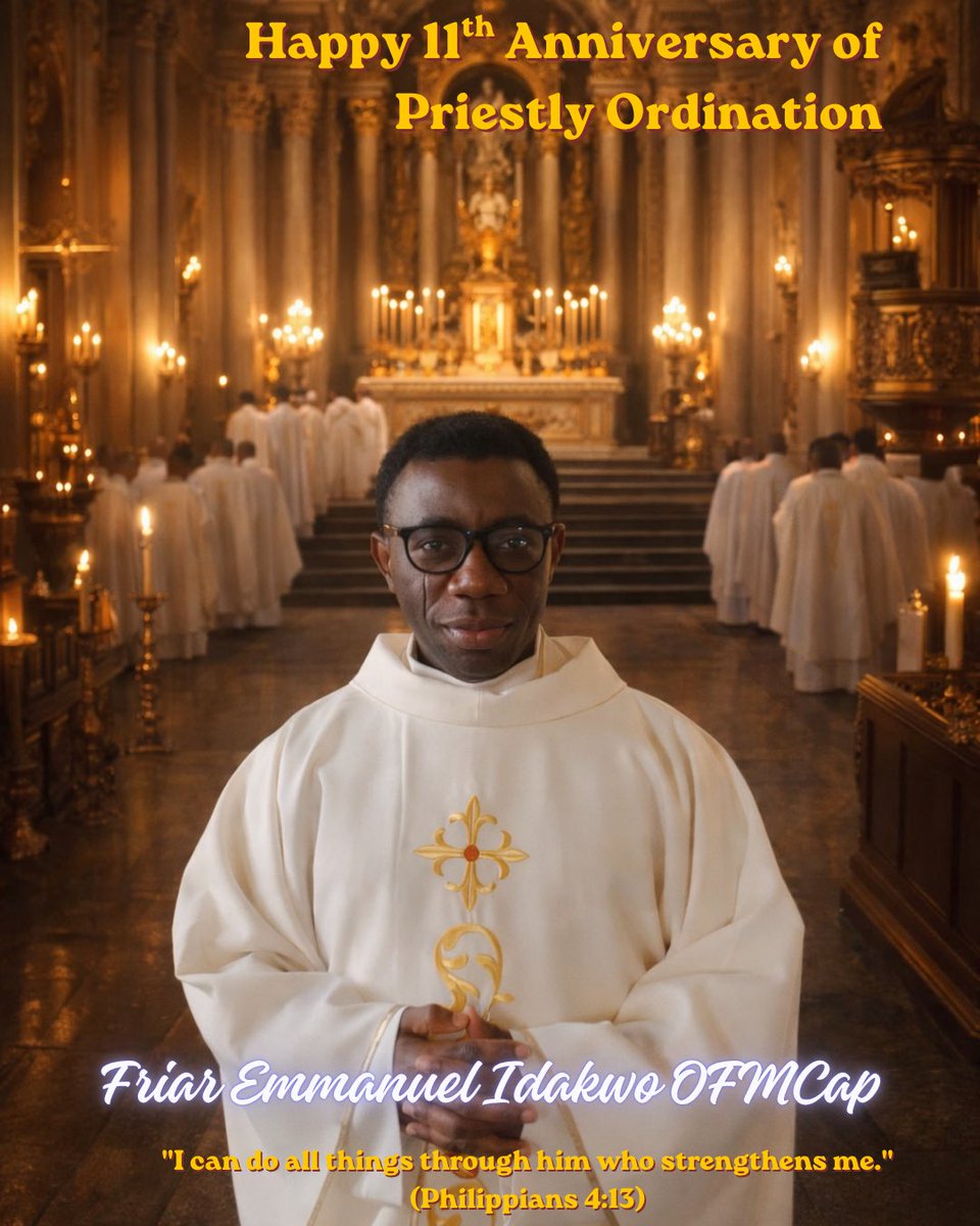 FriarEmma1's tweet photo. "Not to us, O Lord, not to us, but to your name give glory, for the sake of your steadfast love and your faithfulness." (Ps. 115:1)

Pray for me as I celebrate 11th Anniversary of Priestly Ordination! https://t.co/kCRbiKf3fK