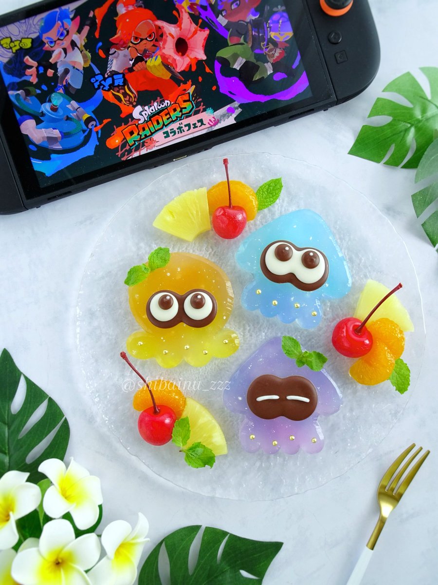 shibainu_zzz's tweet photo. 夏らしいフェスカラーのイカタコちゃんゼリー作りました🦑🐙🌈
スプラレイダースコラボフェス楽しもう〜

 #スプラトゥーン3 #Splatoon3 #スプラフェス 
#スピード派 #パワー派 #テクニック派 https://t.co/kiyS0wlsXy