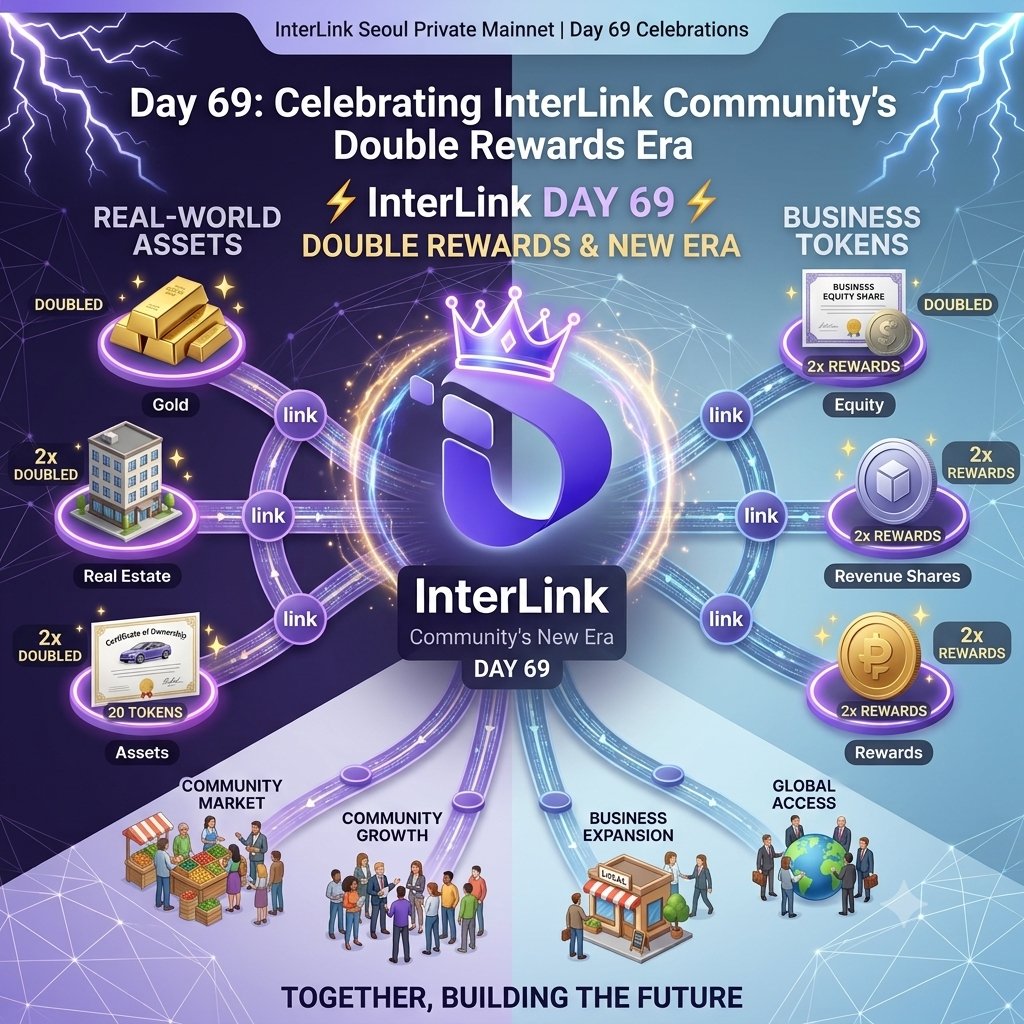 ShivsagarINC's tweet photo. ⚡Day 69 brings Double Rewards and a new era for the InterLink community.
Together we are building the future of decentralized technology.
#InterLink #ITLG #ITL #InterLinkSeoulPrivateMainnet https://t.co/dAlASDZV6a