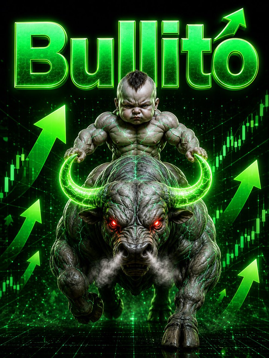 Symo80M's tweet photo. Everyone talks about bulls.

Nobody saw THE baby bull coming. 🐂

$BULLITO: muscles, community, one mission — charging to the moon. 🚀

The herd is forming now. 💪

#Bullito #Solana https://t.co/fZXozjMud2