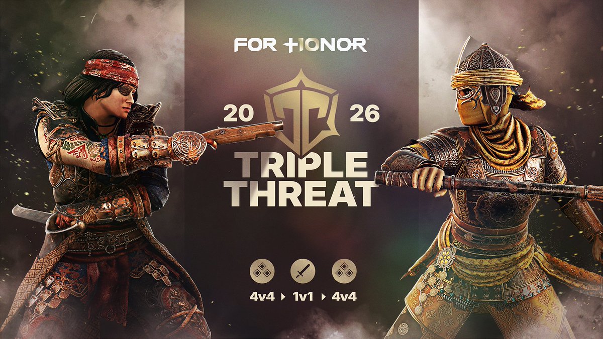 ForHonorGame's tweet photo. The war drums grow louder on the battlefield for the Triple Threat Grand Finals between:

- Leftovers
- Stormina la Ballerina
- AOG
- JK

We are LIVE now on Twitch to crown a winner. Tune in!

https://t.co/TUT6Aj6zAs https://t.co/XidrveD67n