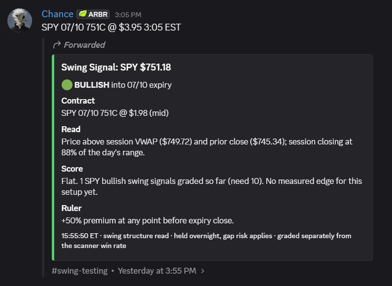 TheIcarusEdge's tweet photo. Been ultra busy this week, but I was able to test out a new feature on Icarus this week. SWINGS. Every single 1dte/2dte play went over 100%, with $META in particular pulling off a 5x overnight. 

Now I can walk away and let Icarus work it's magic. 

$NVDA $META $TSLA $SPY https://t.co/zr0QkWtDFx