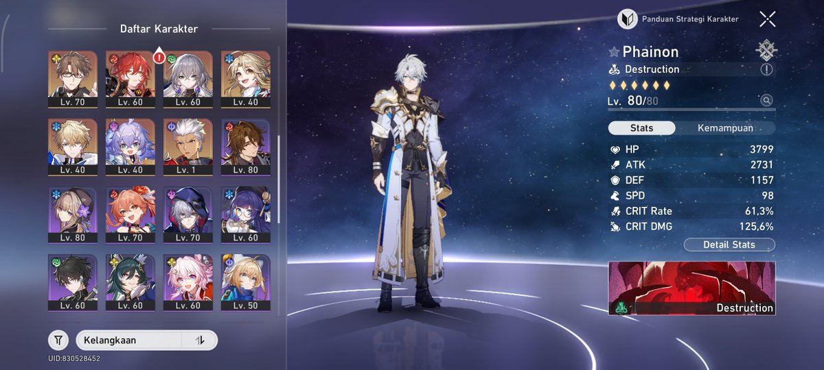lunaracc's tweet photo. WTS AKUN HSR PERSONAL

2nd account, F2P, banyak relic tier A, ladang jade banyak, rate off pity 3 (baru dapat Phainon kemarin) murah aja 300k nego. More detail DM. 

#wts #wtb #hsr #zonauang https://t.co/qz39OmsHs6