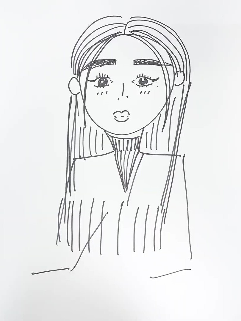 foryoonchae's tweet photo. sophia's drawing of yoonchae VS yoonchae's drawing of sophia (both from memory) 😁 https://t.co/6sJO9fMIMt