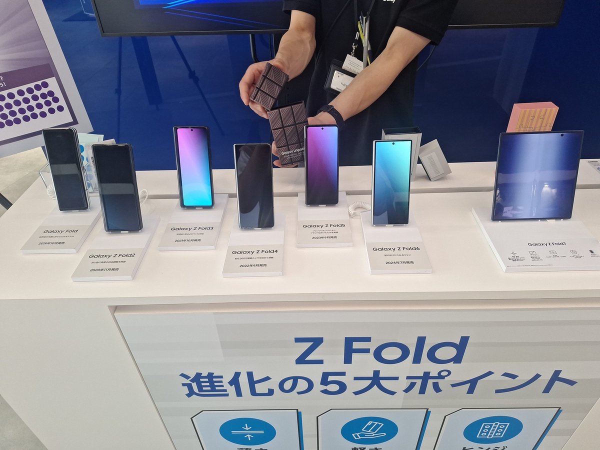 K88890588's tweet photo. #GalaxyHarajuku
#折りたたみスマホならSamsungGalaxy
#ZFold進化の軌跡
#GalaxyUnpacked
この並び見れるの面白い https://t.co/uV2byeL9bM