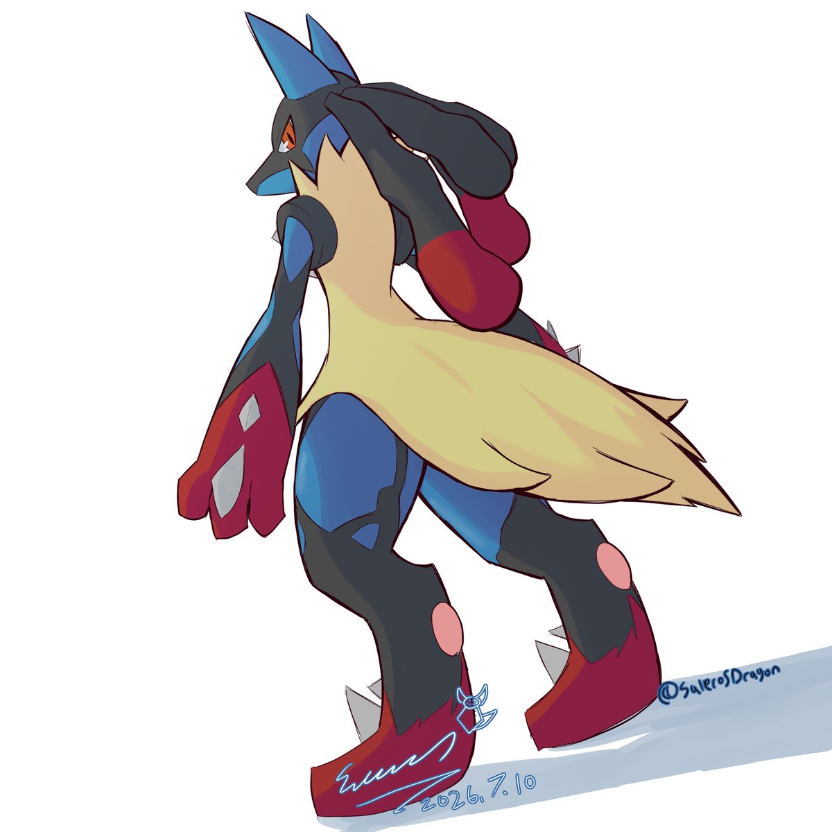 SalerosDragon's tweet photo. Hi here's a mega lucario doodle https://t.co/wX7KyZtt4l