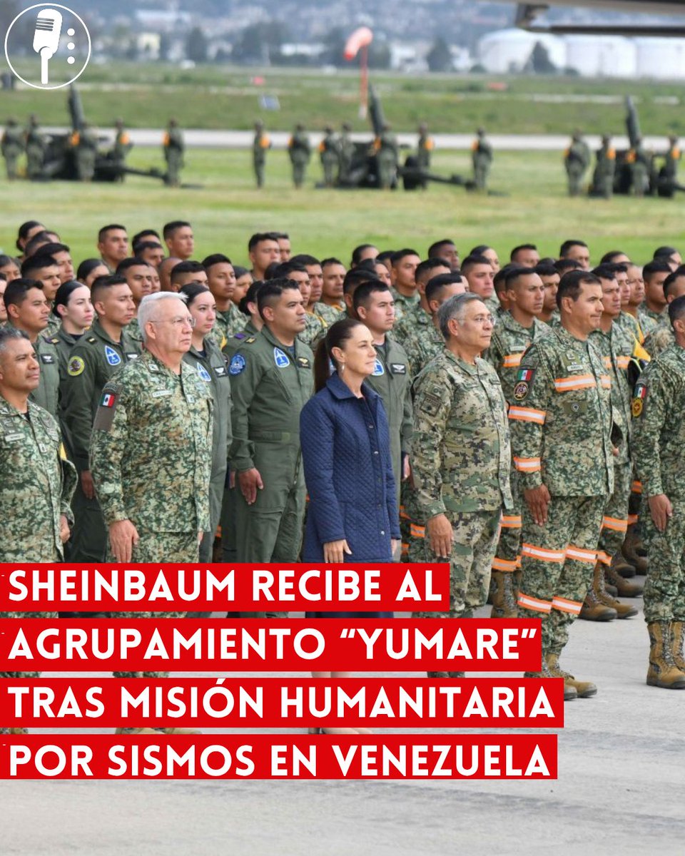 YosoyPedrero's tweet photo. 🚨OJO: SHEINBAUM RECIBE AL AGRUPAMIENTO “YUMARE” TRAS MISIÓN HUMANITARIA POR SISMOS EN VENEZUELA

La presidenta Claudia Sheinbaum recibió al agrupamiento de ayuda humanitaria “Yumare”, integrado por elementos del Ejército, Fuerza Aérea y Guardia Nacional, tras su participación en labores de rescate en Venezuela, luego de los sismos que sacudieron a ese país a finales de junio. La brigada mexicana se desplegó como parte de una respuesta internacional ante una tragedia que dejó cientos de víctimas y miles de personas afectadas.

Durante su misión, el equipo mexicano realizó tareas de búsqueda y rescate en estructuras colapsadas, logrando salvar vidas, recuperar cuerpos y brindar atención médica a la población. De acuerdo con reportes oficiales, el agrupamiento rescató personas con vida, recuperó decenas de cuerpos y ofreció más de mil consultas médicas, además de entregar toneladas de medicamentos e insumos esenciales.

El contingente estuvo conformado por alrededor de 250 elementos especializados y binomios caninos entrenados para localizar sobrevivientes, además de equipo técnico enviado en varios vuelos. La ayuda incluyó también toneladas de insumos médicos, herramientas y equipo para enfrentar la emergencia, en coordinación con autoridades venezolanas.

Más allá del acto protocolario, el regreso del agrupamiento pone en el centro el papel de México en misiones internacionales de ayuda humanitaria, donde la solidaridad se vuelve un componente clave de la política exterior. En un contexto global marcado por crisis recurrentes, este tipo de intervenciones reflejan no solo capacidad operativa, sino también una apuesta por la cooperación entre pueblos frente a desastres que no reconocen fronteras.