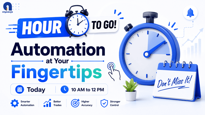 algomojo's tweet photo. ⏳1 DAY TO GO!🚀

Join us for📲Automation at Your Fingertips

📅Tomorrow⏰10 AM – 12 PM

Discover smarter, faster, and seamless trading automation with Algomojo.

https://t.co/HwmGS2l9Fz https://t.co/RIC93IDB9S
