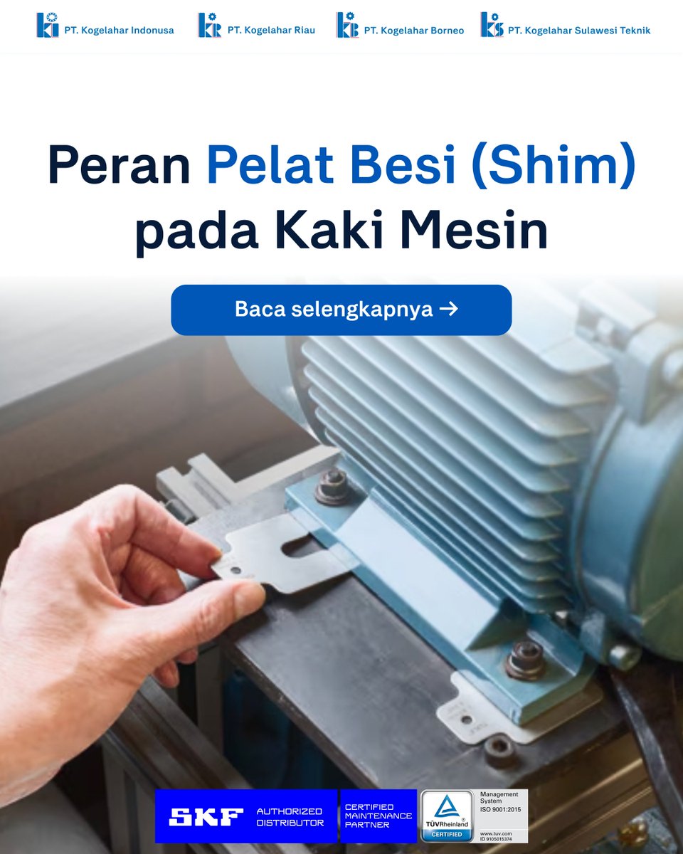 Kogelahar's tweet photo. Shim berperan penting untuk mengatur ketinggian kaki mesin secara presisi saat melakukan pensejajaran secara vertikal.

Jika yang digunakan adalah potongan plat yang tidak sesuai, hasil koreksi bisa kurang akurat, sulit konsisten, dan memakan waktu lebih lama. https://t.co/S9qca2K4RN