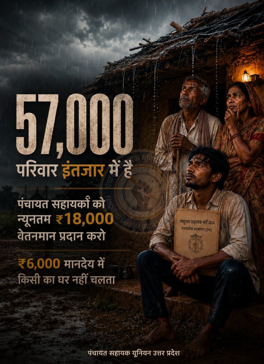 KarmaYadav8's tweet photo. 1. महंगाई की मार से बिखर रहे हैं सपनों के अरमान,
₹6000 में कैसे चले जीवन, यह पूछ रहा है हर इंसान।
हे प्रभु श्रीराम, सुनिए हमारी पुकार,
पंचायत सहायकों को भी मिले उनका अधिकार। 🙏🚩
@myogiadityanat @uppanchayatiraj @DirectorUPPR @oprajbhar @UPGovt @CMOfficeUP @bstvlive  @PSKUnionUP https://t.co/IRHkaH71um