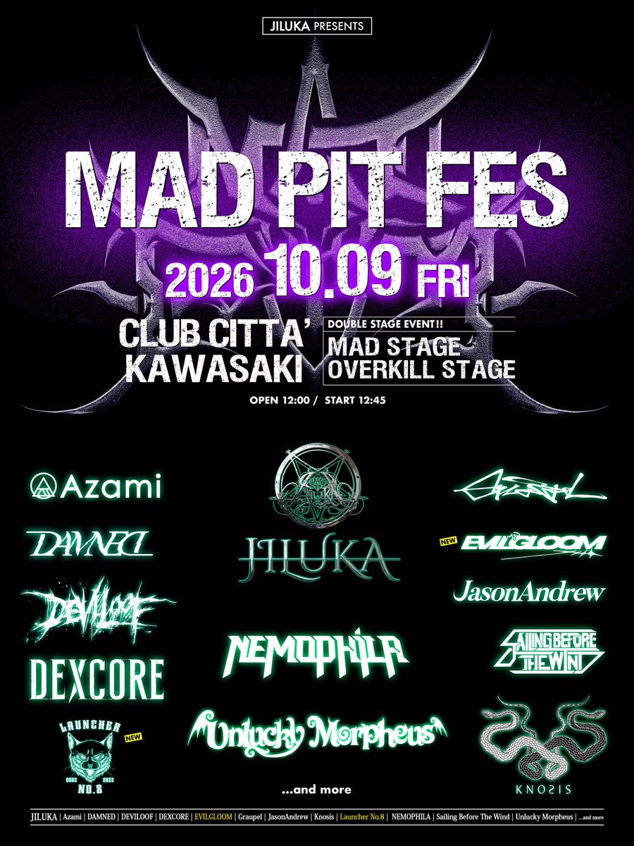 プレイガイド先行受付中！＞ ▶︎10月9日(金) 神奈川 CLUB CITTA