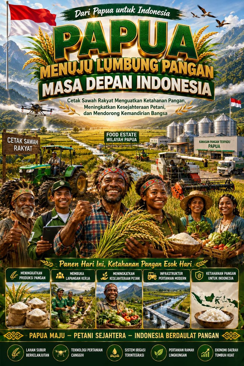 naravelyn_'s tweet photo. Hasil panen melimpah tak hanya untuk warga setempat, PSN Papua sebagai Pilar Ekonomi rakyat memperkuat ketahanan pangan nasional https://t.co/y7WCq0fBgX