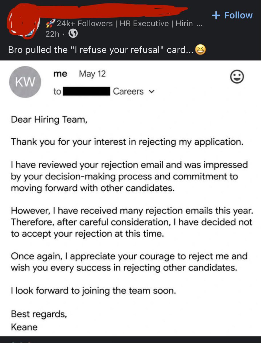 LinkedInLunat1c's tweet photo. Lets reject the rejection https://t.co/lRFpk8NDGh