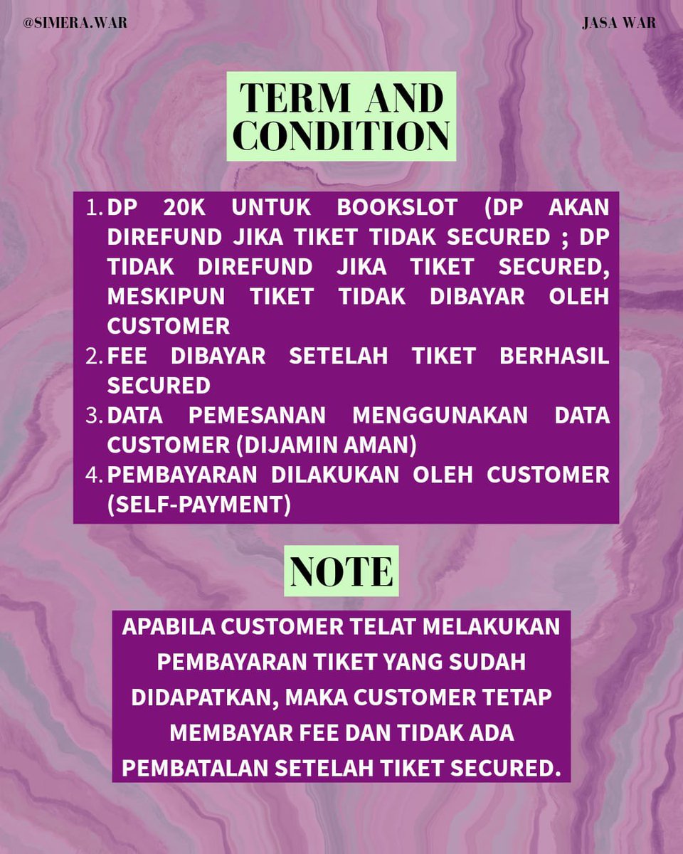 Simera_war's tweet photo. OPEN JASWAR / JASA WAR / TICKETING SERVICE 

🎤 THE ROSE – ROSETOPIA TOUR 2026

🎟️ Seat sesuai request (best effort)
🔒 Data pribadi &amp; self payment
💳 Fee after secured ticket only
✅ 100% Aman | Safe | Trusted

💌 DM for book slot

#TheRose #RosetopiaTour #JasaWar #SimeraWar https://t.co/SdWC4UJ0Pw