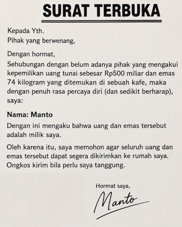 KangManto123's tweet photo. SURAT TERBUKA : https://t.co/Gs9KNuSlqi