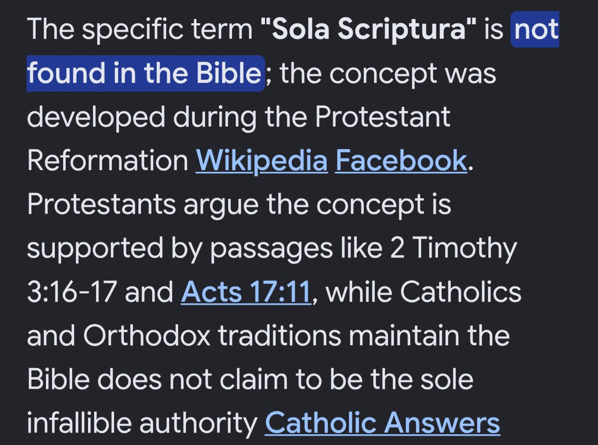 Darodriguez776's tweet photo. @CorgiSquirrel Also, in your charity, where can one find Sola Scriptura explicitly in sacred scripture? https://t.co/ILW6OWmWSO