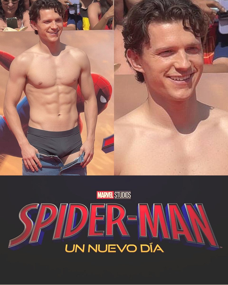 MikeeeNiken's tweet photo. #TomHolland se prepara para el estreno de #SpiderMan Un Nuevo Día y al parecer quería sorprender en la PREMIERE, será que se presentó así? Cada película de Spidey protagonizada por Holland incluye una escena donde Peter aparece en boxer, sospechoso no? 🤔 Sígueme para más... https://t.co/LmhQBL9xdw
