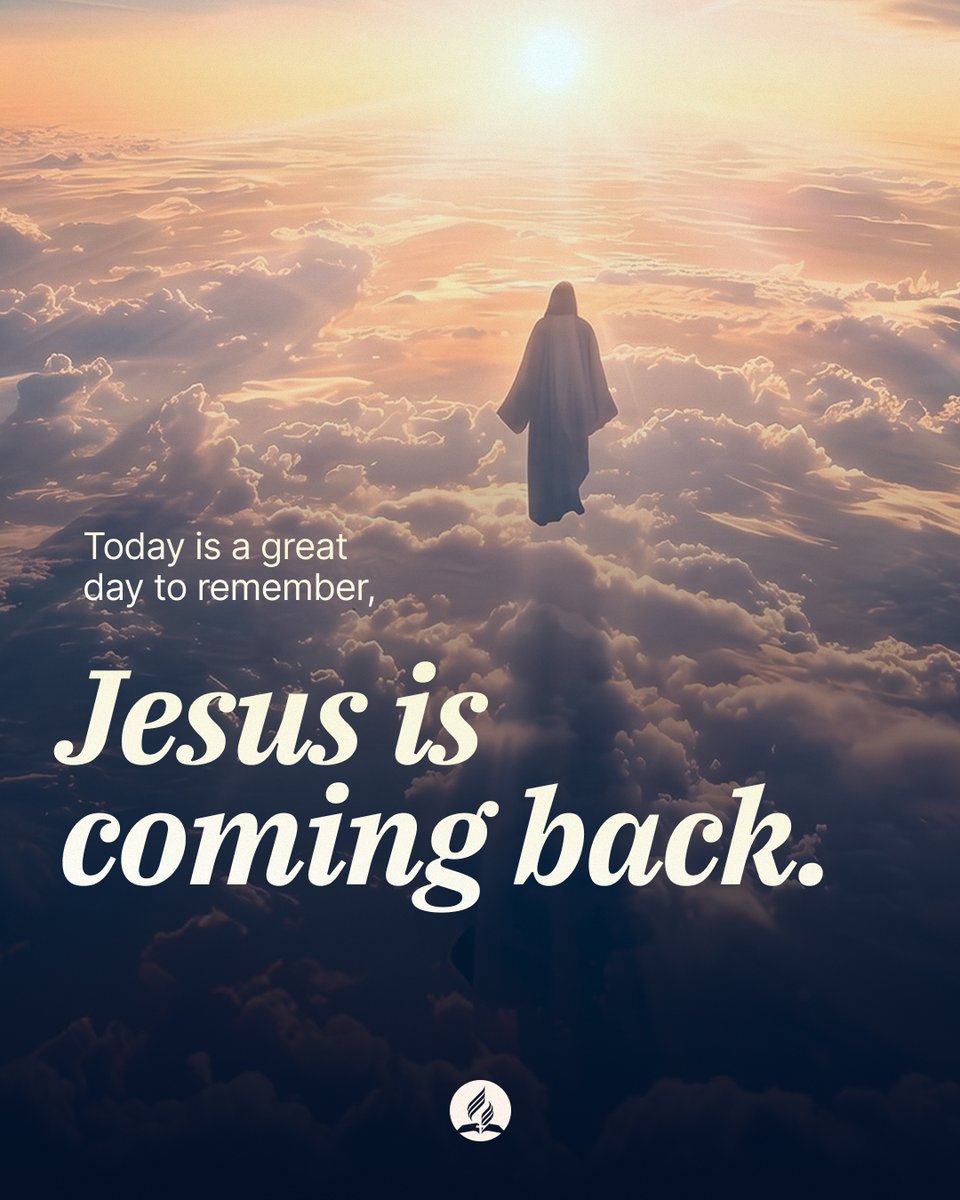 adventistchurch's tweet photo. We don't know when, but we know Jesus is coming.

Jesus came once to save us, and He promises to come back to take us home (John 14:3). This is a reason to be happy. Let this hope stay alive in you today.

Share this message and help proclaim the promise of His return. https://t.co/KyPJQVes5P