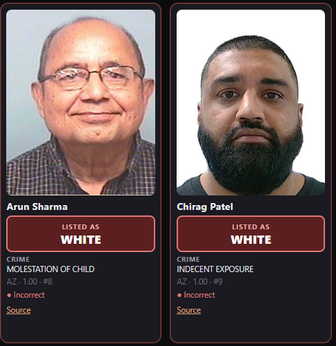 DoDeportations's tweet photo. All of these criminals are being reported as White. This is a massive coverup of indian crimes. We have to deport every single one of these people. https://t.co/5eAjKSKouo