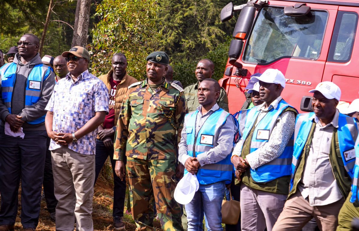 KeForestService's tweet photo. KFS Backs Integrated Development to Strengthen Forest Conservation 

@CCF_Kenya, Mr. Alex Lemarkoko joined the Head of Public Service, @koske_felix , together with national and county leaders and other stakeholders, on a series of development engagements under the 10th Edition of the Kaptagat Integrated Conservation Programme (KICP), as part of the Government's integrated approach to ecosystem restoration and sustainable rural development.

These included the launch of Cheminye Dam, a tour of a climate-smart demonstration farm, the commissioning of the Kapkoi Cow Hotel, and a consultative engagement with professionals and farmers at Kimore Boys Hall. The forum focused on sustainable land management, climate-smart agriculture, environmental stewardship, and the critical role of communities in protecting natural resources.

The initiatives complement ongoing forest conservation efforts by addressing key drivers of forest degradation. Investments in water infrastructure, climate-smart farming, modern livestock management, and community capacity building help reduce pressure on forests while improving food security, strengthening livelihoods, and enhancing resilience to climate change.

As the national agency mandated to conserve, develop, and sustainably manage Kenya's forest resources, the Kenya Forest Service continues to promote integrated landscape management through partnerships that connect forest conservation with water security, agricultural productivity, and socio-economic development.

The Kaptagat Integrated Conservation Programme remains a flagship model for balancing environmental restoration with community prosperity, demonstrating that healthy forests are central to resilient communities and sustainable national development.