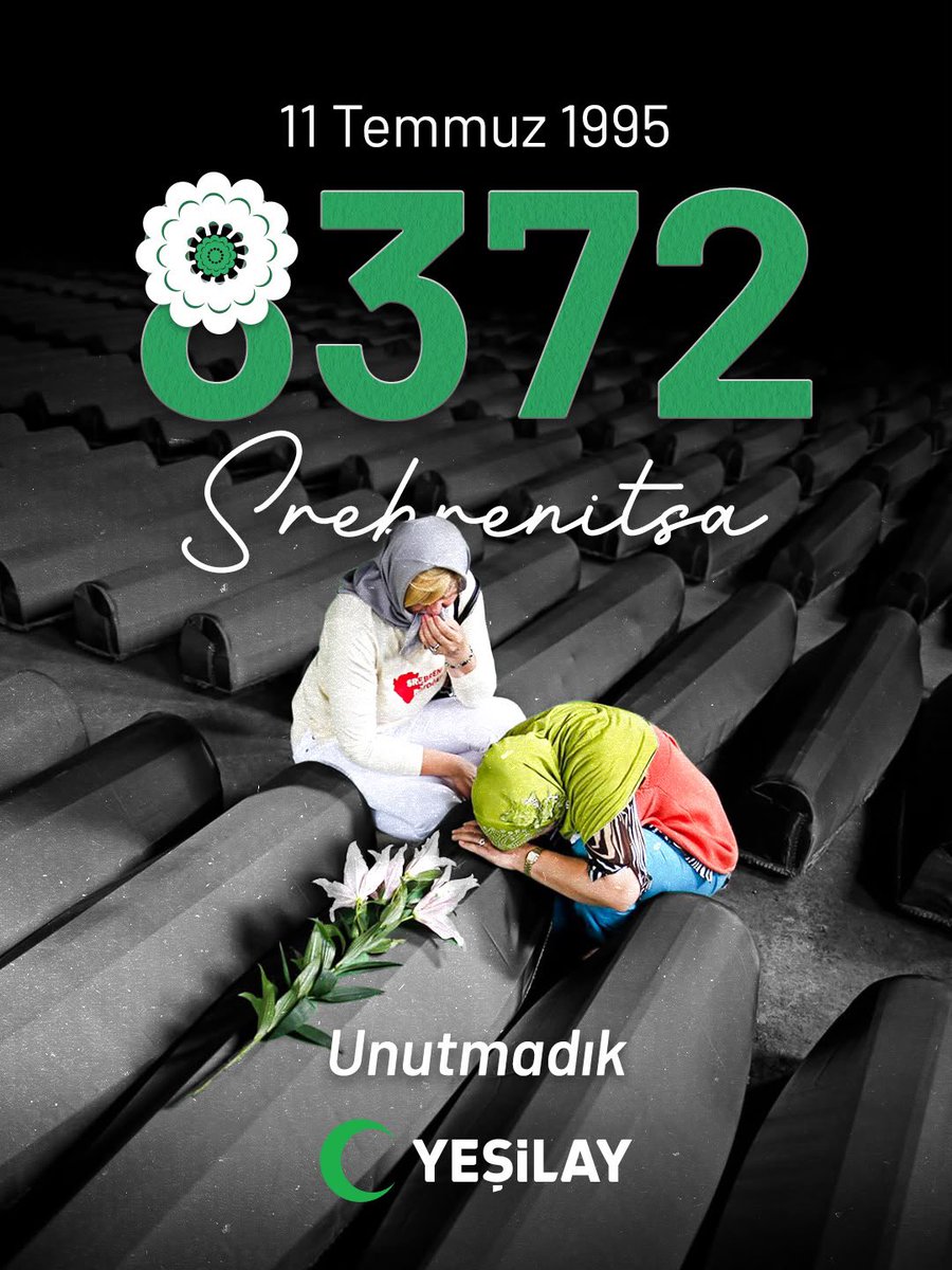 YesilayKurumsal's tweet photo. Srebrenitsa'da yitirilen her bir canı, rahmet ve derin bir hüzünle anıyoruz.🦋

"Soykırımı unutmayın, çünkü unutulan soykırım tekrarlanır." - Aliya İzzetbegoviç

#Srebrenitsa #BosnaHersek #SrebrenitsaSoykırımı https://t.co/kr1feOAJY4