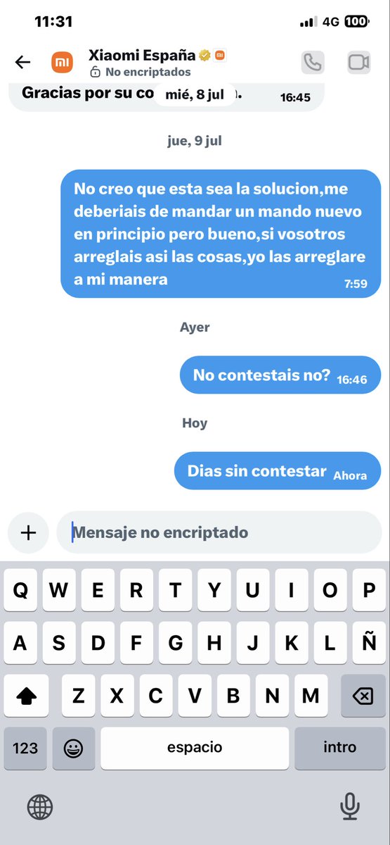 menesescobos's tweet photo. @XiaomiEspana y dias y dias sin contestar y din poner soluciones https://t.co/yGVrWHljpz