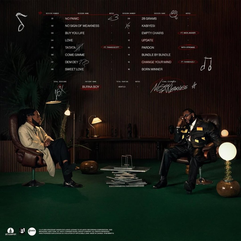 whatverbsays's tweet photo. Born winner is my favorite 
Thank you @burnaboy for blessing my soul with this jam from the album NO SIGN OF WEAKNESS https://t.co/W48oFuYMEk