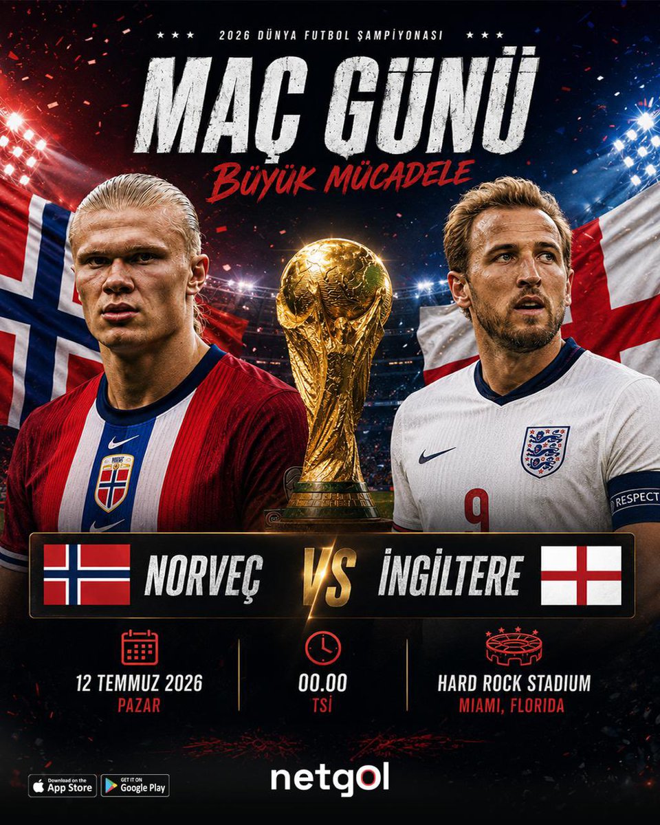 netgolnet's tweet photo. 🔥 Yarı finale bir adım kaldı!

🇳🇴 Norveç mi?
🏴 İngiltere mi?

Haaland’ın gol gücü mü, Kane’in liderliği mi öne çıkacak? Dev mücadelede kazanan kim olacak?

👇 Tahminini yorumlara yaz!
Skorun kaç olacağını sence?

#DünyaKupası #Norveç #İngiltere #Haaland #HarryKane #Futbol #Netgol