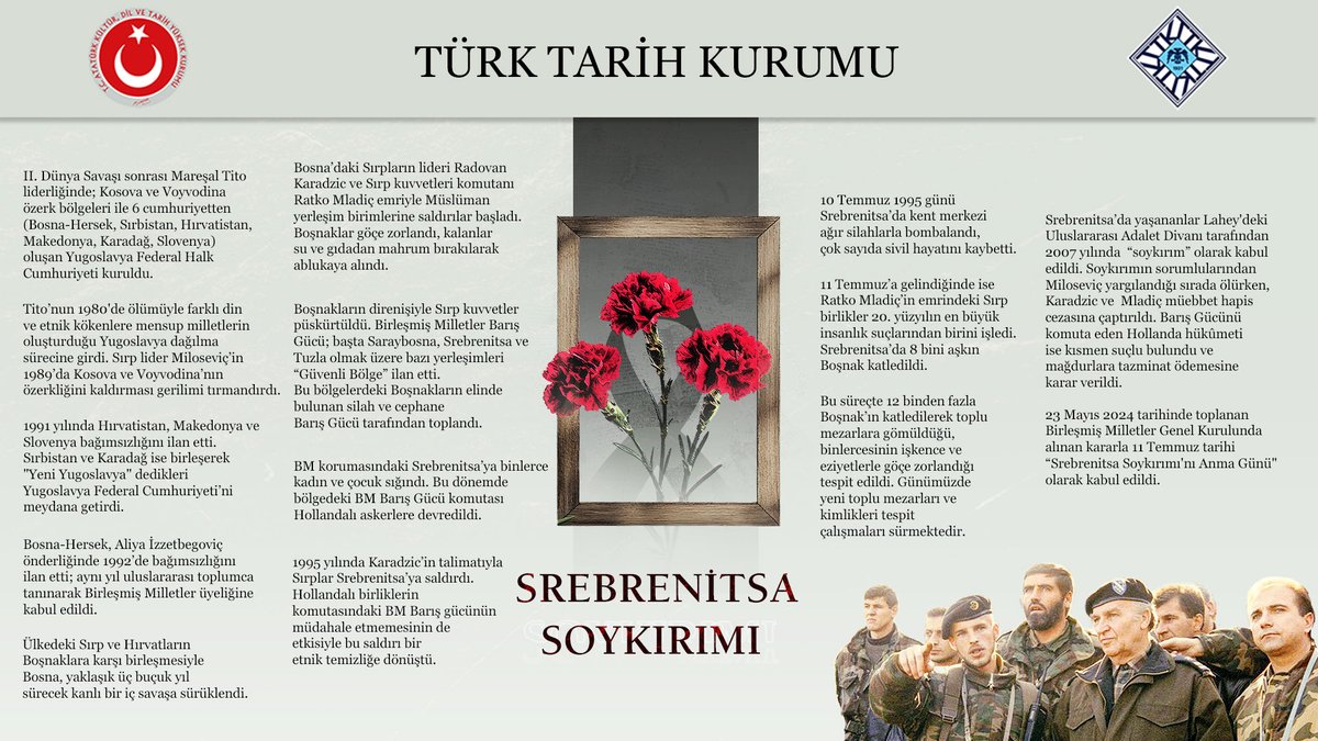 ttkgovtr's tweet photo. Otuz birinci yıl dönümünde #SrebrenitsaSoykırımı şehitlerini rahmetle anıyor, Boşnak kardeşlerimizin acısını yürekten paylaşıyoruz.

#TarihteBugün
#Srebrenitsa https://t.co/JHBBbFQbFe