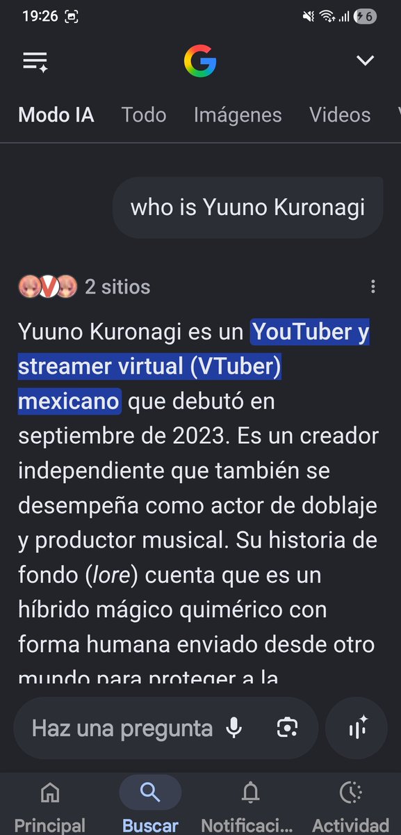 YuunoKuronagi's tweet photo. Ta raro, Google me reconoce y eso que solo estoy mas en instagram y en YouTube https://t.co/48x6MQWNFf