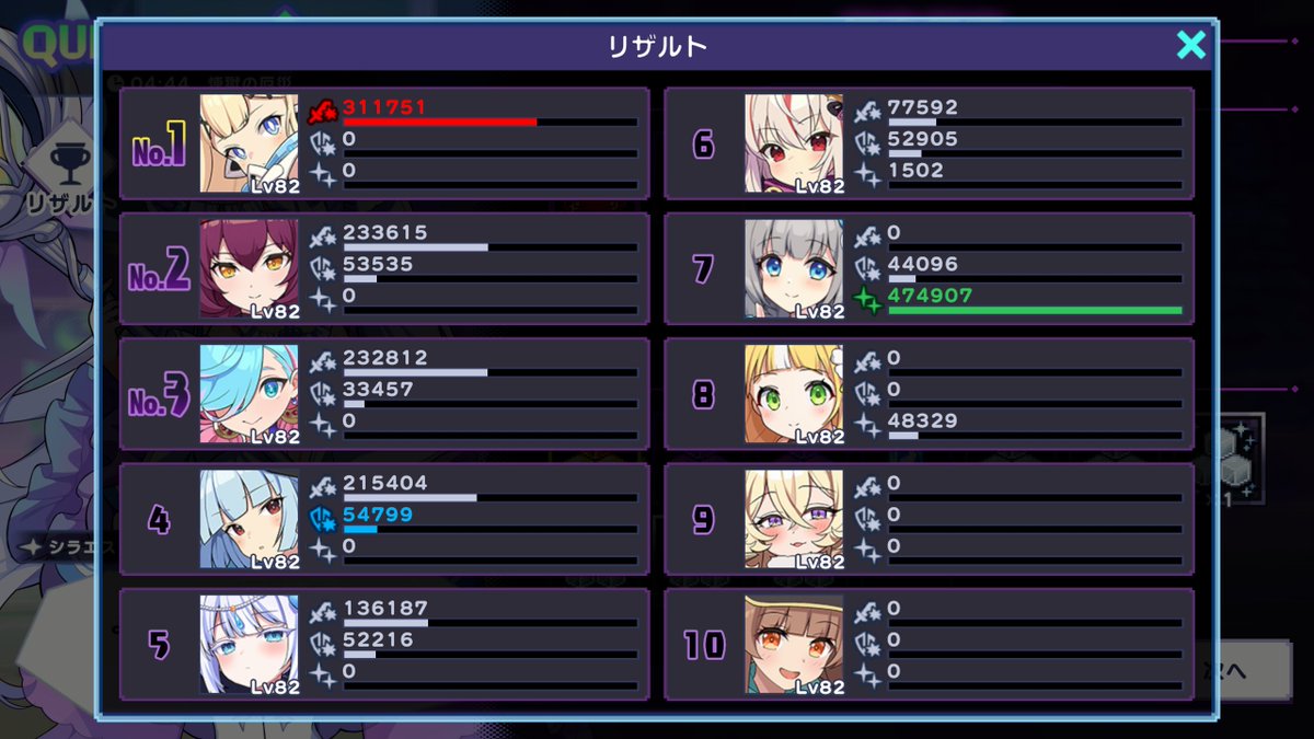 riu_uma's tweet photo. かなり苦戦しましたが、VH7の煉獄クリア👍
ミルティーユもフレデリカもいませんが、なんとかなりました。
猛毒も試してみたりしていましたが、やはり頼れるのは崩壊でしたね
#ドットアビス https://t.co/C2DA7ZU98A