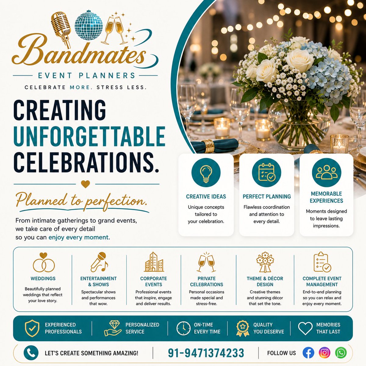 bandmates1's tweet photo. At Bandmates, we believe every celebration deserves creativity, precision, and flawless execution. https://t.co/jGBNEqcgFo