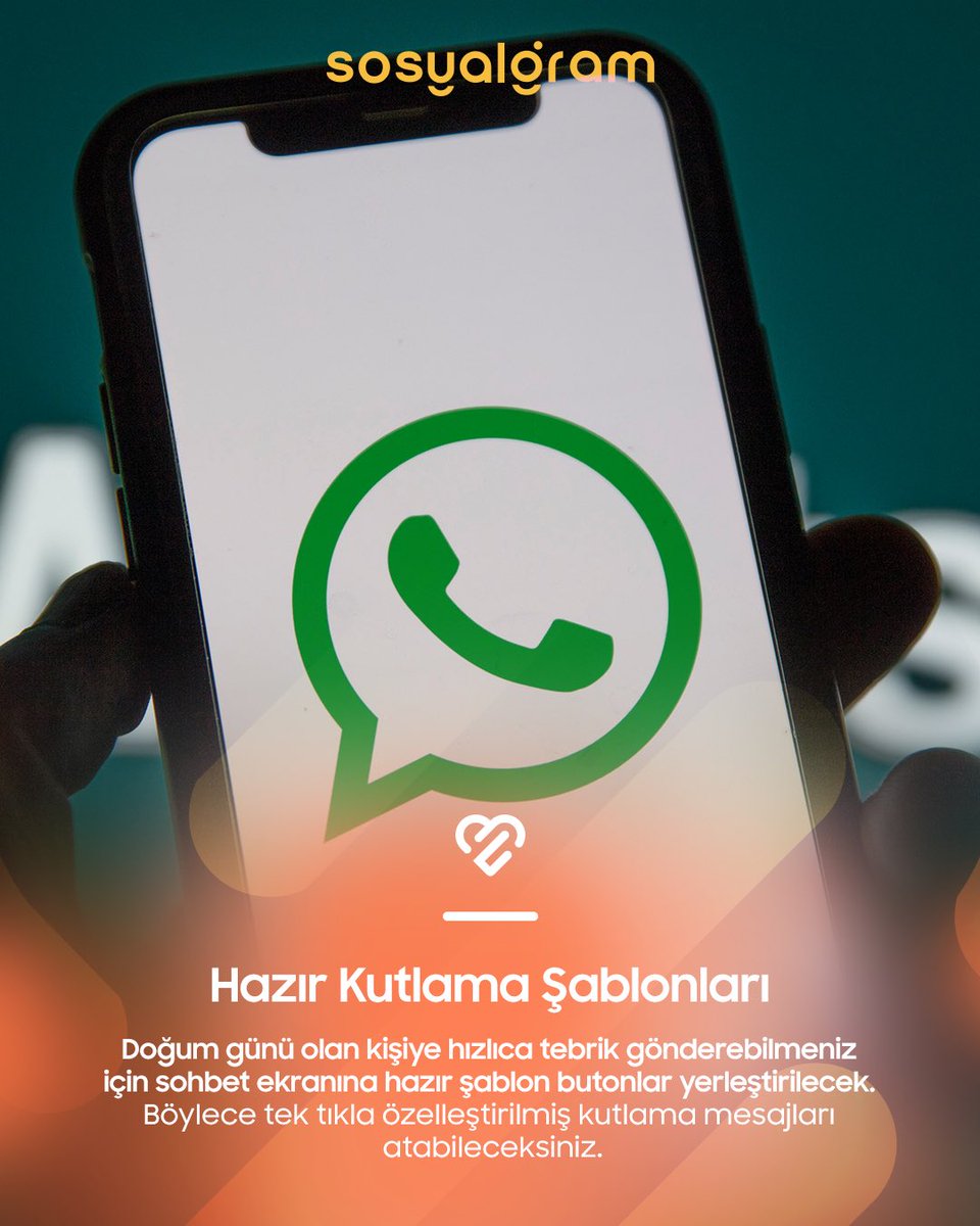 Sosyalgramcomtr's tweet photo. WhatsApp’tan kritik güncelleme!

Rehberinizdeki kişilerin doğum günlerini unuttuğunuz günler geride kalıyor. 

Platform, yaklaşan doğum günlerini kronolojik olarak listeleyecek ve doğrudan bildirim gönderecek yeni bir özellik test ediyor.
 
#WhatsApp #Teknoloji #Sosyalgram https://t.co/SRgnDuofrX
