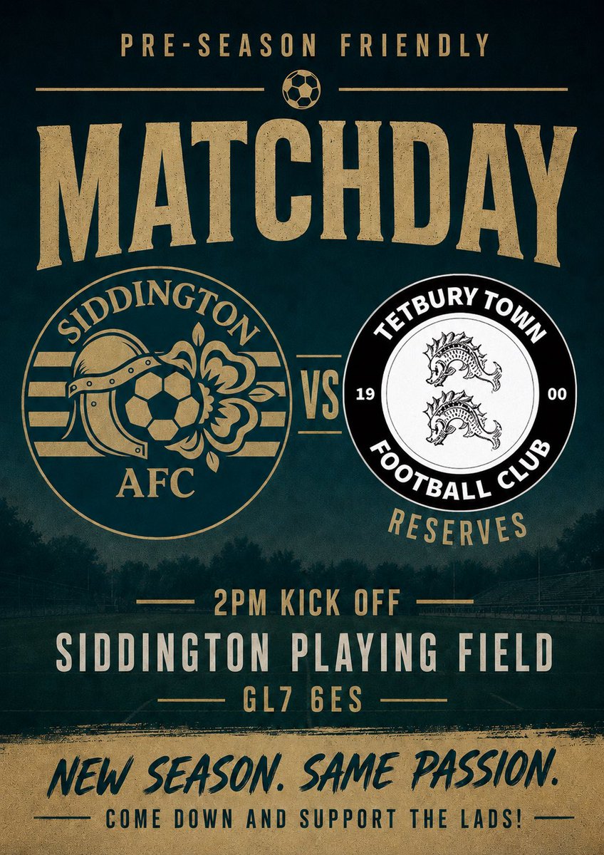 siddyafc's tweet photo. Back in action today against Tetbury Town FC for the first of many pre-season games. Come down and support the lads. UTS!
#football #grassrootsfootball #stroudleague https://t.co/b1E8mQ5PYF