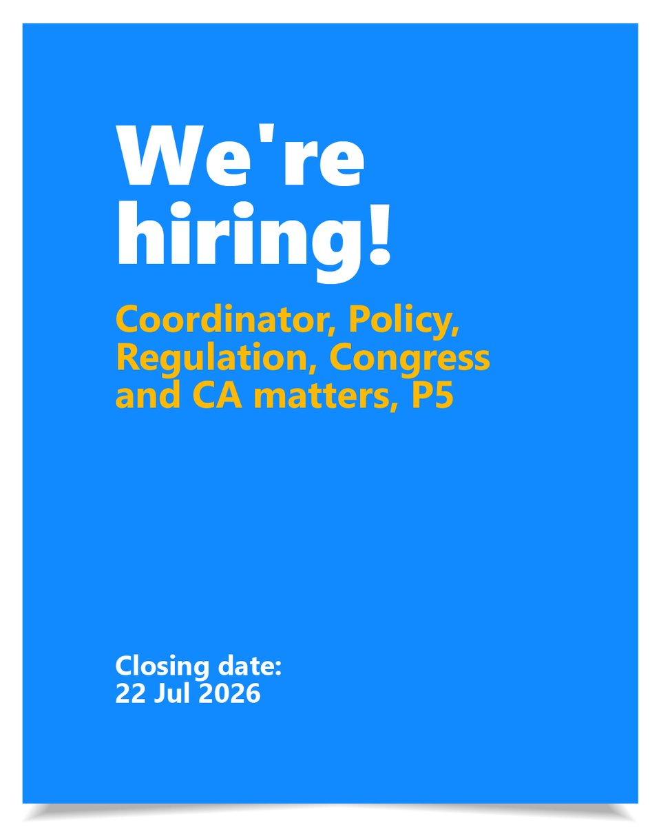 UPU_UN's tweet photo. VACANCY ALERT 📢
Come join the Universal Postal Union (UPU)

👉 Apply via: https://t.co/mUpujFtrxY https://t.co/pHaJZ7xGxG