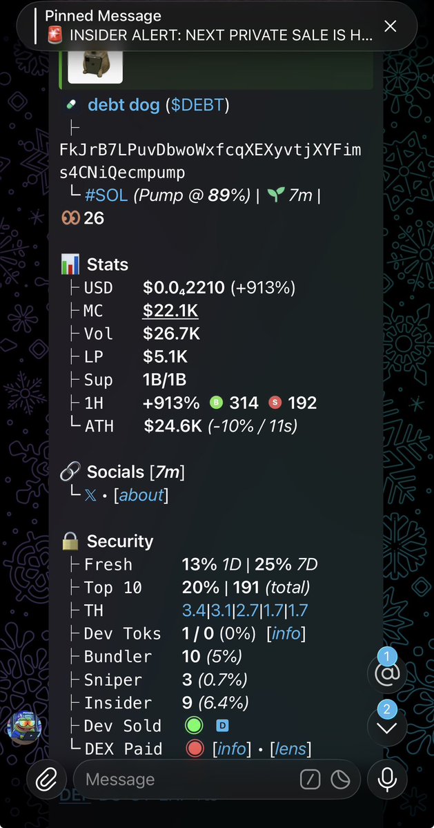 ReptoldSol1's tweet photo. Watch your entry on $DEBT
high gamble 🎲🎲🎲
Ca::

FkJrB7LPuvDbwoWxfcqXEXyvtjXYFims4CNiQecmpump

#Solanamemecoin #Solana #Earlyalphacalls #Memecoin https://t.co/Iq4p5nr8i1