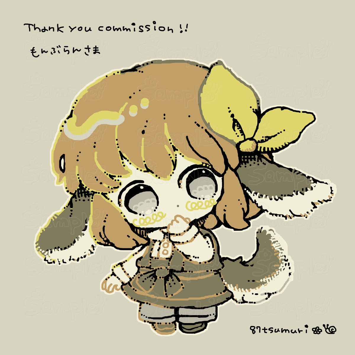 87tsumuri's tweet photo. 🍞🌼ふんわりやわらかちびキャラコミッション
もちもちでシンプルな可愛さのSDキャラをお仕立てします
Skeb形式リテイクなしのお手軽スタイルで、個人利用も商用利用も歓迎します！
お気軽にご相談いただければ嬉しいです🍀
https://t.co/fXJ24K8V99

#つなぐ #commission https://t.co/aoNRv47dHh