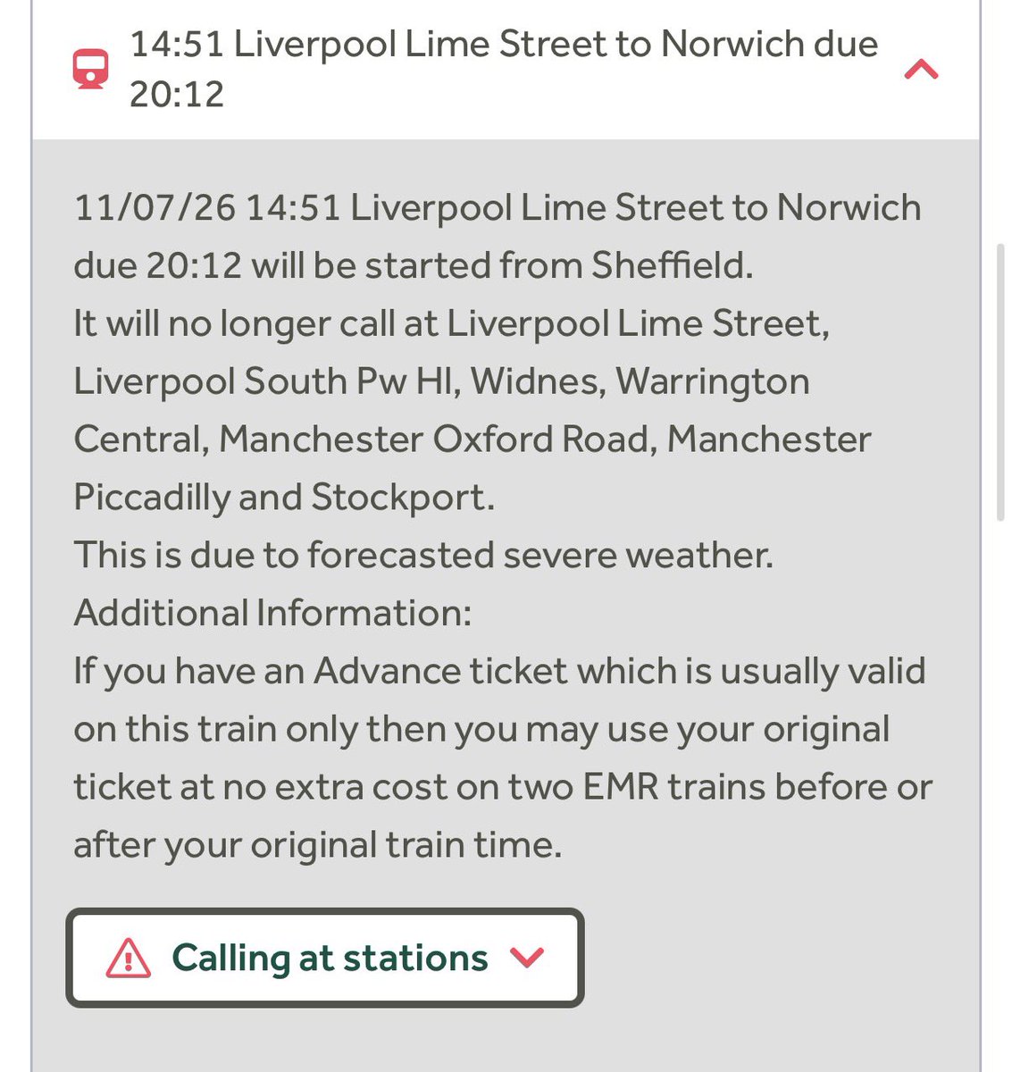 ross_see_'s tweet photo. @EastMidRailway The information on your website for Liverpool to Sheffield is ridiculous.  You have point blank cancelled all service on this line today, yet you’re advising customers to use alternative EMR services?  What’s the story here? https://t.co/mTrI3b7tDj