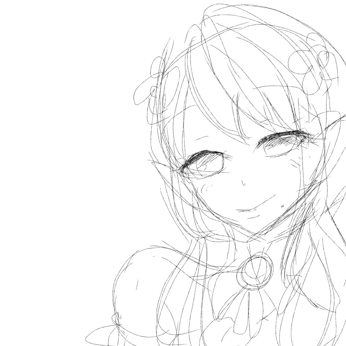 LunaMinase's tweet photo. めちゃくちゃ久しぶりに指描きしたけど集中出来なさすぎて笑っちゃう🤣
自画像ラフ🖋@ 5分 https://t.co/vxJF1cenP9