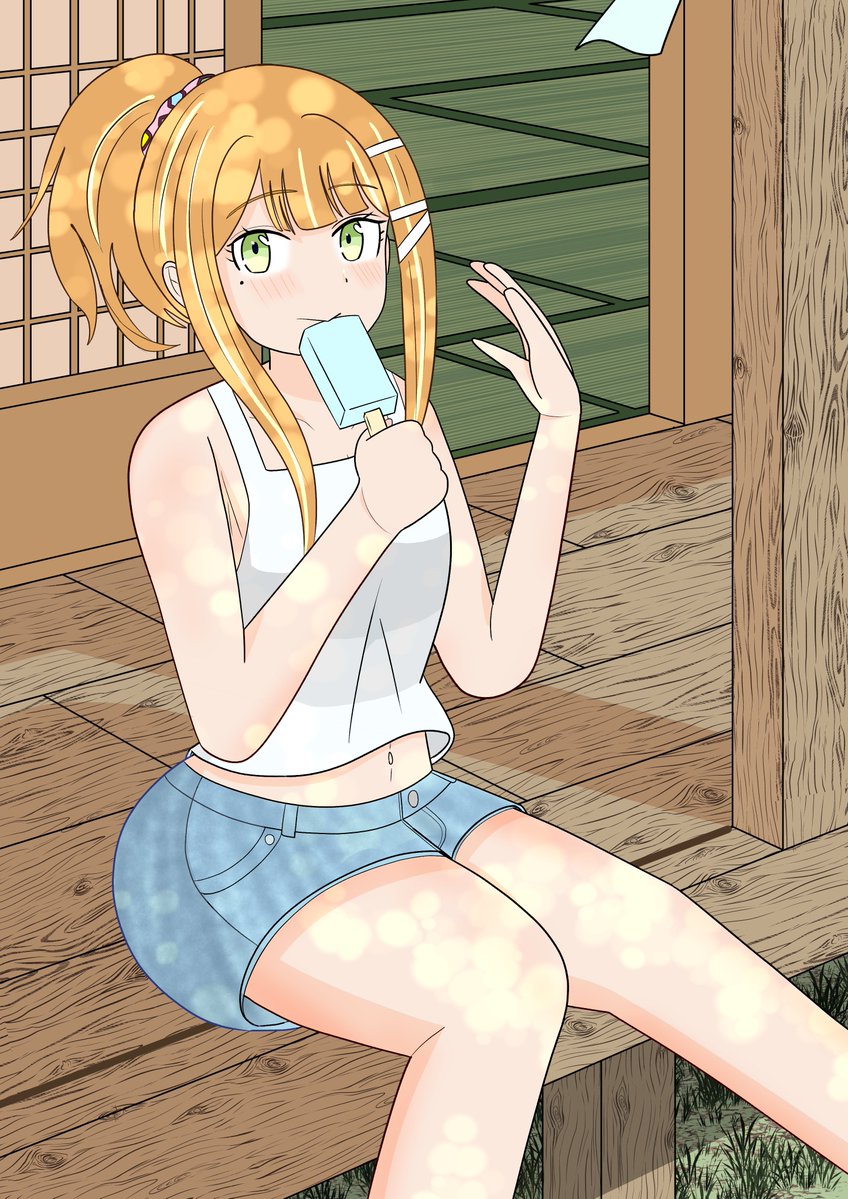 K5_KFIVEK5's tweet photo. 縁側で清夏と一緒に涼みたい
#学マスFA #紫雲清夏 https://t.co/0JpVTxJ9qw