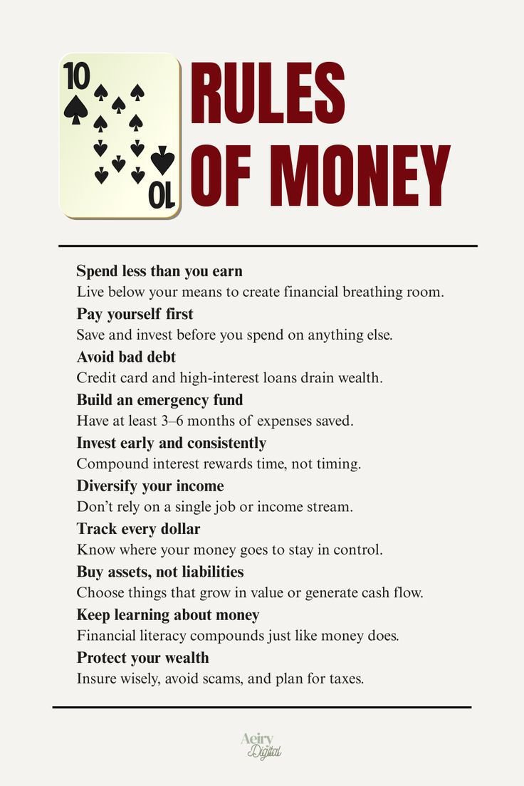 GloryOfMind's tweet photo. Rules of money 📌 https://t.co/qlBfdX7Qk1