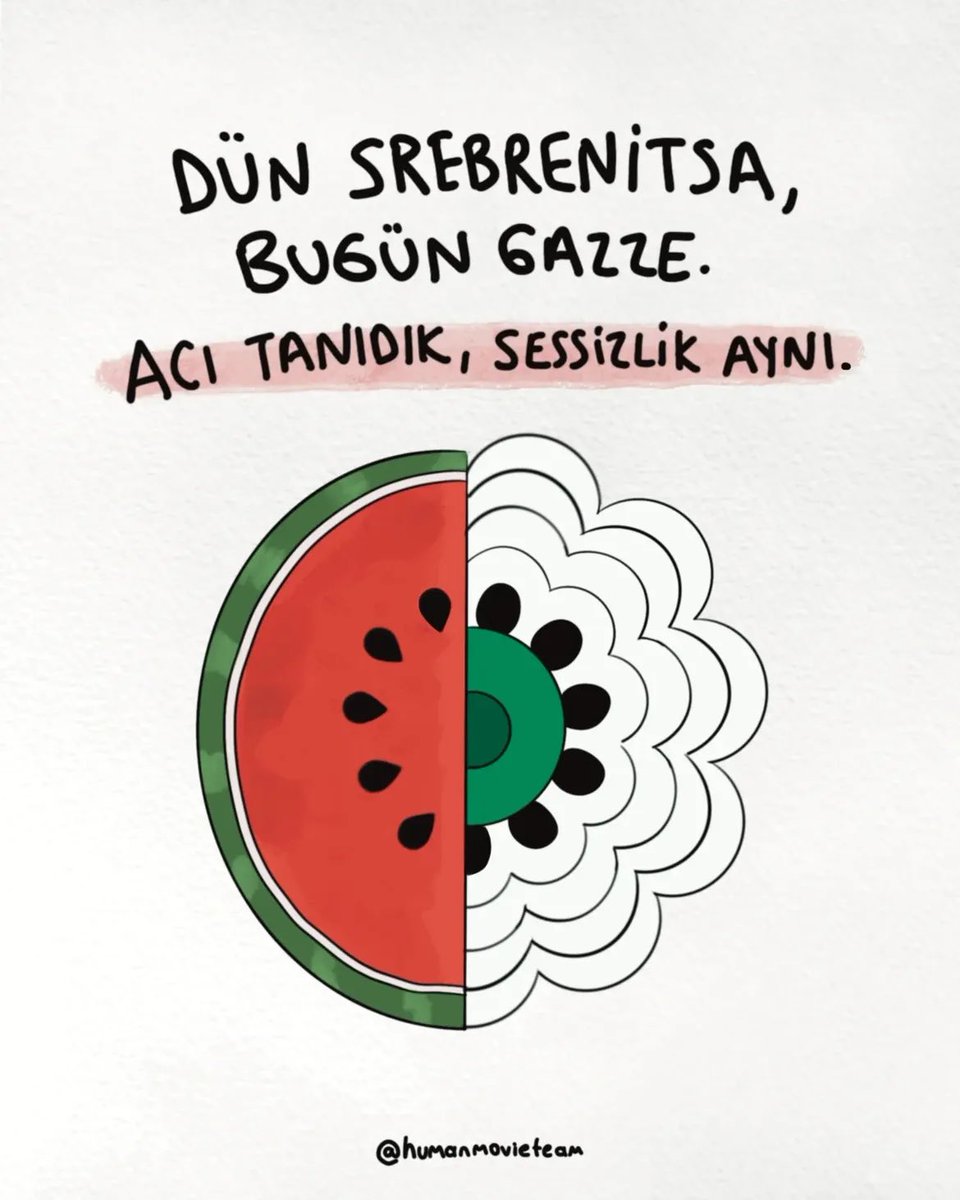 humanmovieteam_'s tweet photo. 31 yıl önce Srebrenitsa’da binlerce Boşnak sivil katledilirken dünyanın sessizliği suça ortak olmuştu. Bugün Gazze’de dünyanın birçok yerinden tepkiler yükselse de atılan adımlar sivilleri korumaya yetmiyor. https://t.co/rD80mOt6rV