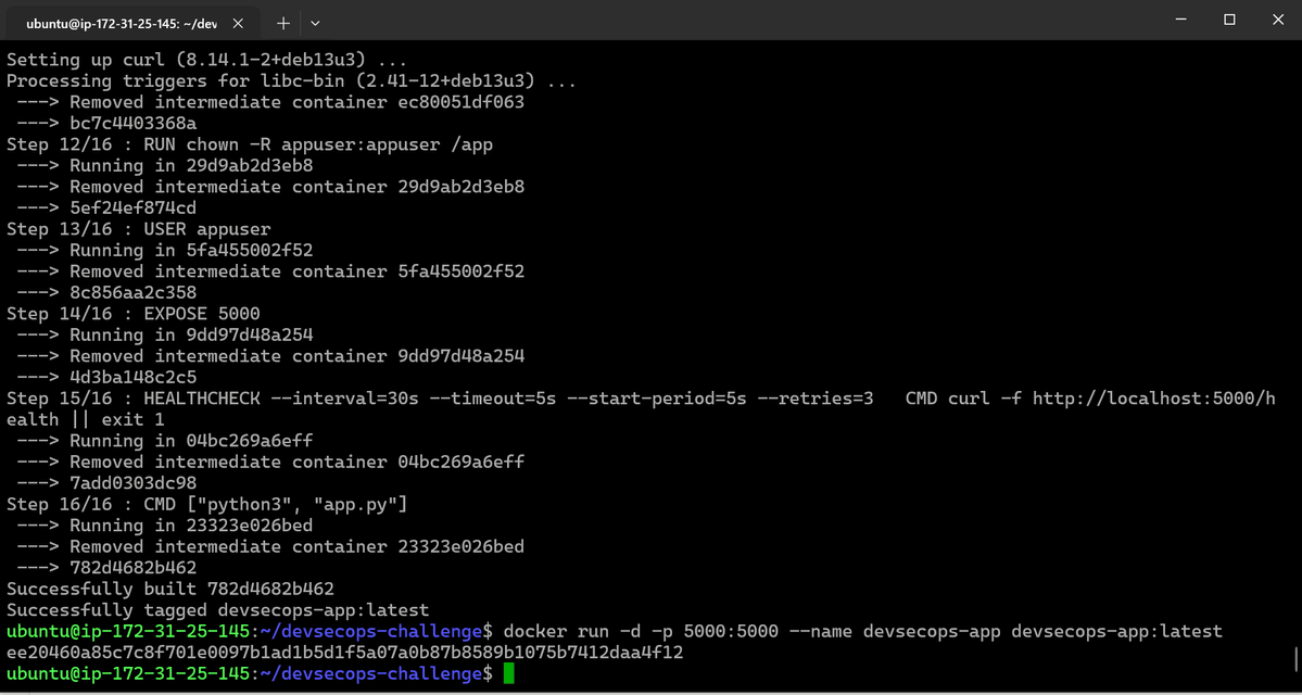 aashishhq's tweet photo. #LSPPDay41 — My DevSecOps app is live on AWS EC2! Launched a Free Tier instance, set up Docker, cloned the repo, and hit my own app from a real public IP for the first time 
@lftechnology #60DaysOfLearning2026 #LearningWithLeapfrog https://t.co/7r1TUxZvtr