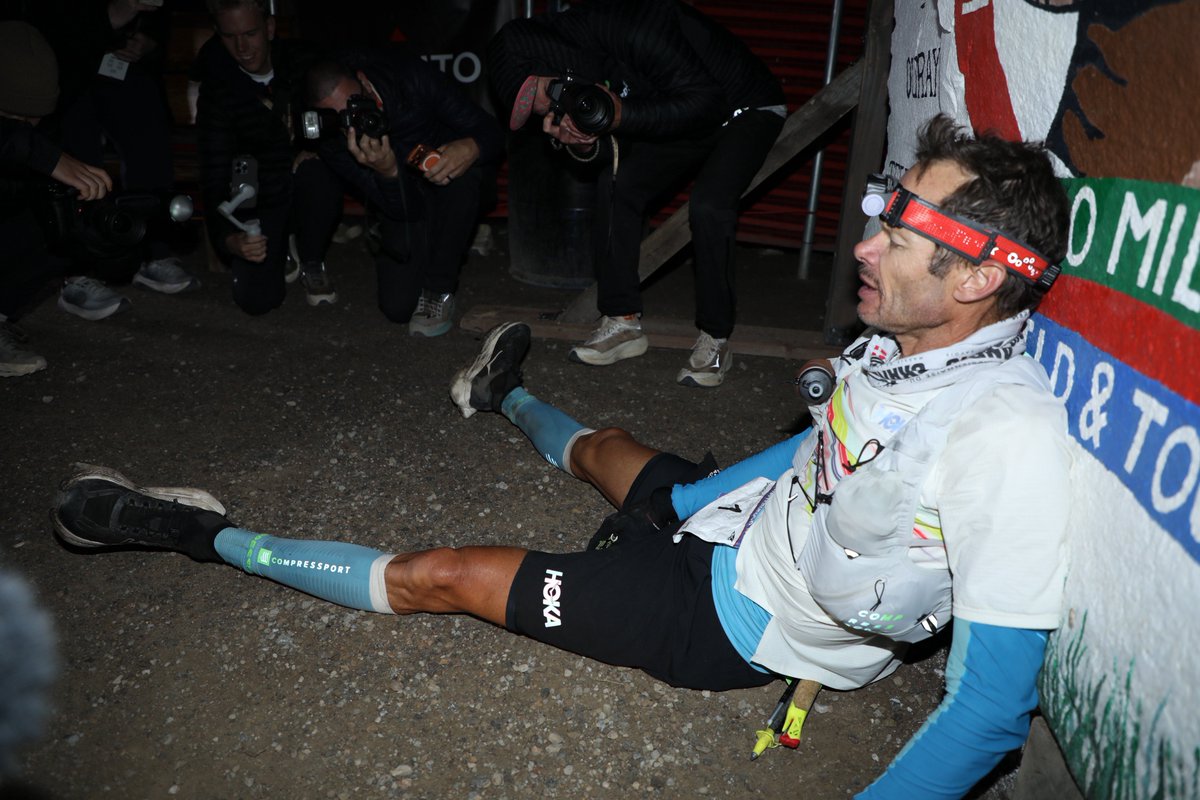 iRunFar's tweet photo. Ludovic Pommeret wins the 2026 Hardrock 100 in 21:11:36 to set a new overall course record. He set the previous record of 21:33:06 in 2024.

Here’s our pre-race interview with Ludo: https://t.co/d3AprP7PvI

Photos: iRunFar/Bryon Powell https://t.co/rymSmy6Plq
