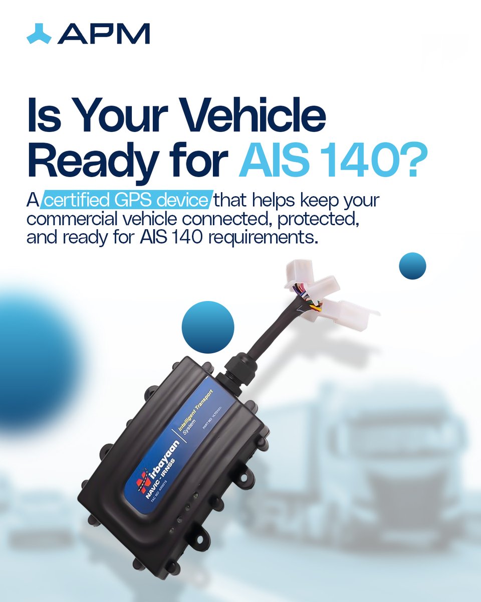 APMGROUP_'s tweet photo. 🚛 Every fleet owner asks one question: "Is my vehicle safe?"
Track your vehicles in real time, receive tamper alerts, access trip history, and stay AIS 140 compliant with APM AIS 140 GPS.
📞 +91 96006 96008🌐 https://t.co/yM2ShfwhbA
#AIS140 #FleetManagement #VehicleTracking #IoT https://t.co/H9Lw1rqLsR