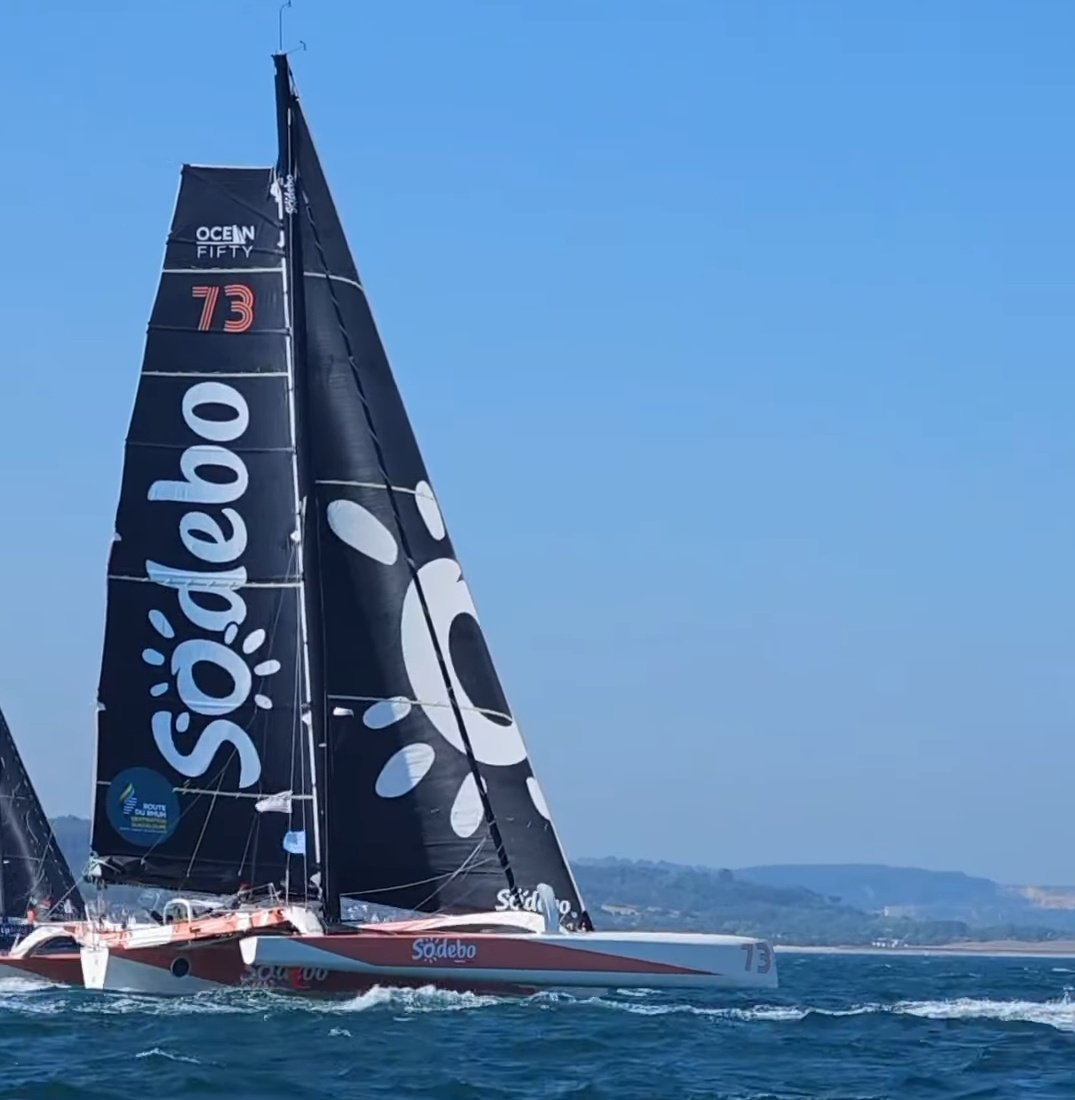 UltimBoat's tweet photo. #Ultime #UltimTeam #OceanFifty #Départ #DrheamCup
A 11 h le départ des 11 Ocean Fifty à ete donné devant Cherbourg. Wewise de Pierre Quiroga en tête apres 15 min de course devant Sodebo Fifty et Upwind by MerConcept. Les trimarans progressent à plus de 22 nds. https://t.co/XCyVv1eX08